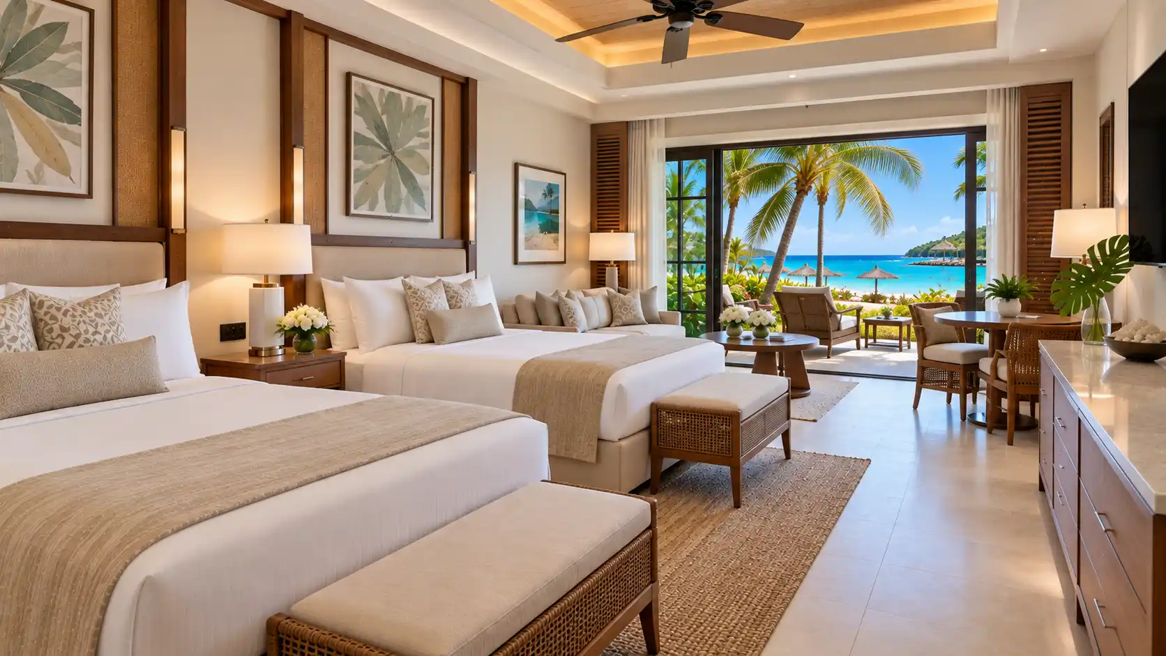 Beachfront Club Two Queen Junior Suite